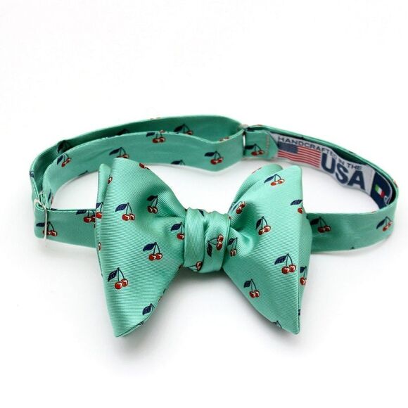 Green Silk Big Butterfly Bow Tie S533 - Picture 8 of 16